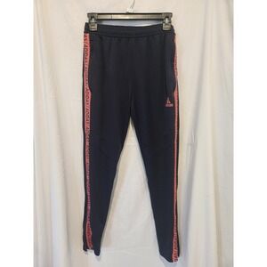 Adidas Aeroready Navy Blue Pink Tape Logo Training Pants Ankle Zip Small